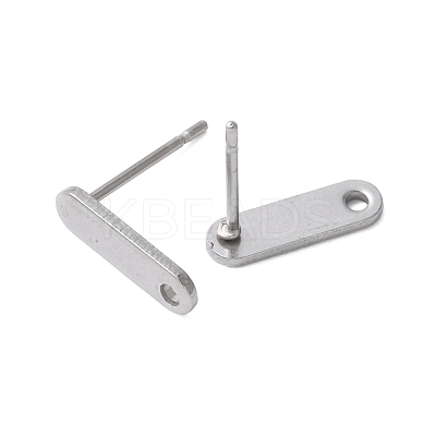 16Pcs 2 Colors 201 Stainless Steel Stud Earring Findings with Hole EJEW-FS0001-18-1