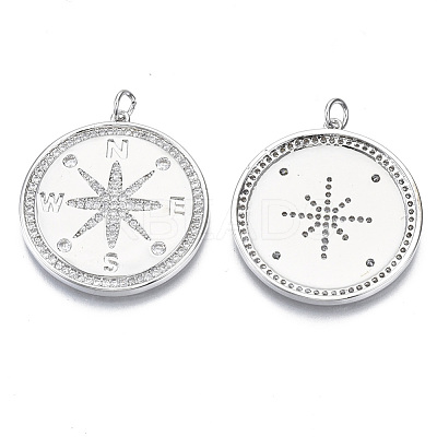 Brass Micro Pave Cubic Zirconia Pendants ZIRC-S061-169P-NF-1