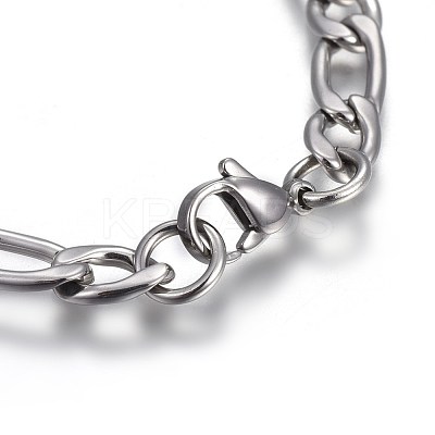 Tarnish Resistant 304 Stainless Steel Figaro Chain Bracelets BJEW-L637-04B-P-1