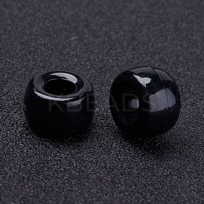 Opaque Acrylic European Beads X-PL338-45-1