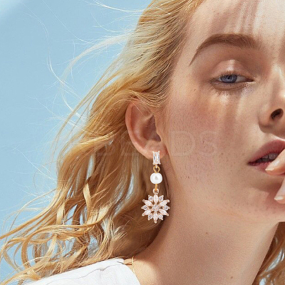 30Pcs 3 Style Brass Cubic Zirconia Stud Earring Findings KK-BBC0012-68-1