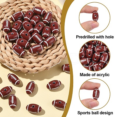 50Pcs Craft Style Acrylic Beads MACR-YW0003-85-1