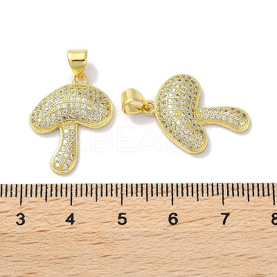 Rack Plating Brass Micro Pave Cubic Zirconia Pendants KK-Z039-03G-1