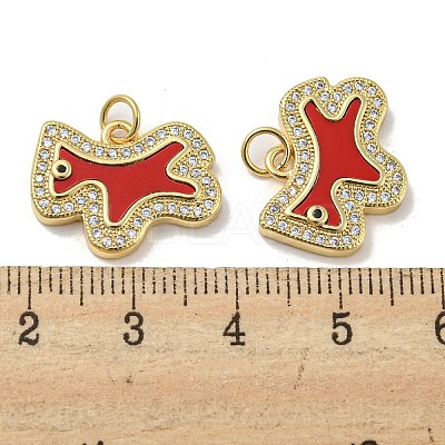 Brass Micro Pave Cubic Zirconia Pendants KK-H457-04G-02-1