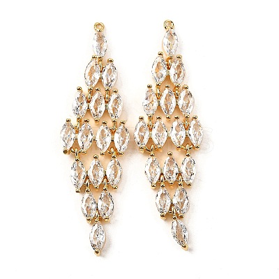 Brass Micro Pave Cubic Zirconia Pendants KK-F901-01E-G-1