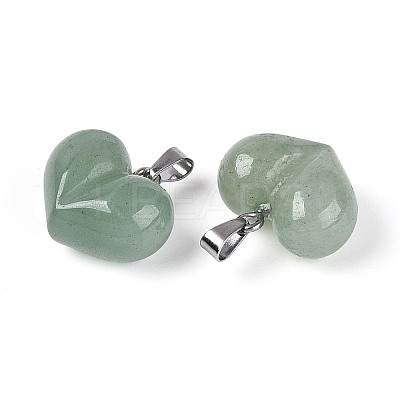 Natural Green Aventurine Chunky Pendants G-T143-19F-1