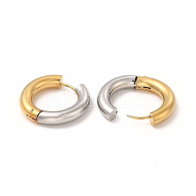 Two Tone 304 Stainless Steel Huggie Hoop Earrings for Women EJEW-C011-07F-1