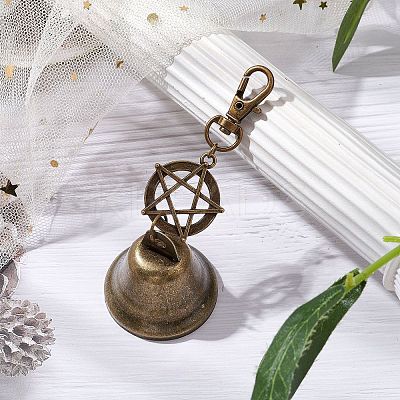Iron Bell Pendant Decoration HJEW-JM02278-1