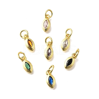 Brass Micro Pave Cubic Zirconia Pendants KK-Z102-06G-01-1