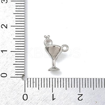 Brass Micro Pave Clear Cubic Zirconia Charms KK-G545-16P-1