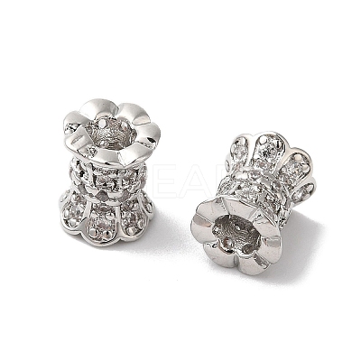 Brass Micro Pave Clear Cubic Zirconia Beads KK-G503-21P-1