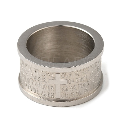 Non-Tarnish 304 Stainless Steel Lord's Prayer Linking Rings RJEW-C085-01P-1