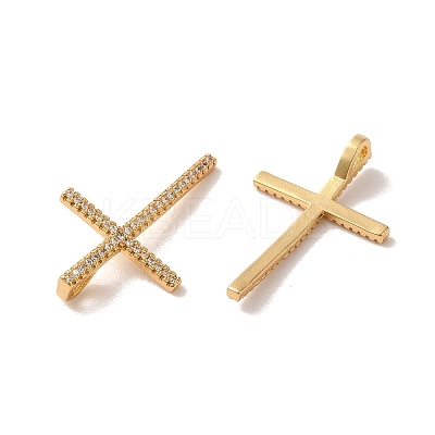 Brass Micro Pave Cubic Zirconia Pendants LS-ZIRC-G146-19G-RS-1