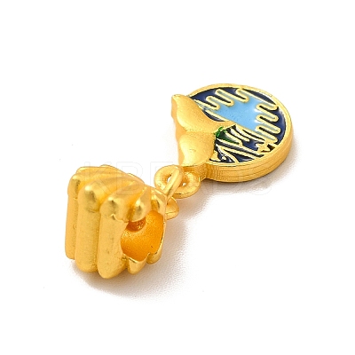 Rack Plating Alloy Enamel European Dangle Charm PALLOY-E006-02MG-02-1