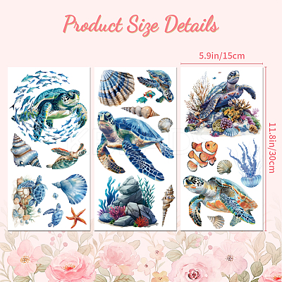 3 Sheets 3 Styles PVC Waterproof Decorative Stickers DIY-WH0404-146-1