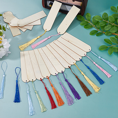 DIY Wooden Blank Arch Bookmarks Making Kit DIY-FH0009-01-1