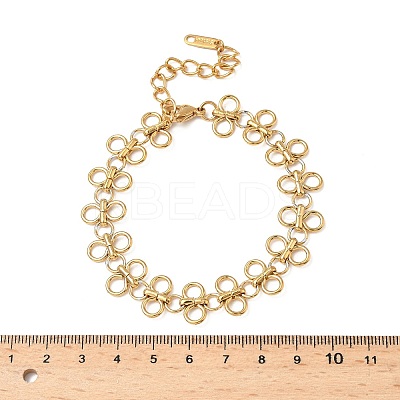 304 Stainless Steel Ring Link Chain Bracelets for Women BJEW-Z134-02G-1