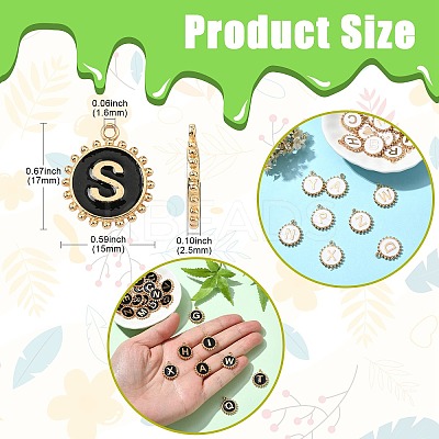 52Pcs 2 Colors Alloy Enamel Pendants ENAM-CJ0006-89-1