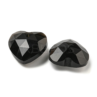 Natural Obsidian Faceted Heart Charms G-G123-01F-1