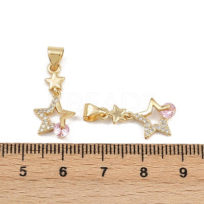 Brass Micro Pave Cubic Zirconia Pendants KK-C132-08G-1
