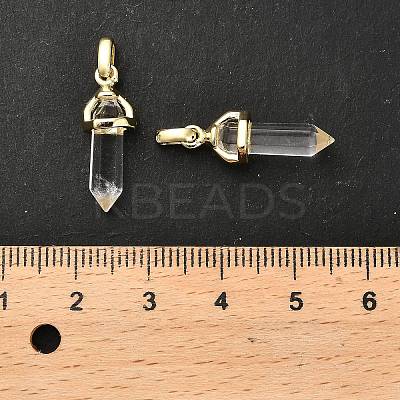 Natural Quartz Crystal Double Terminal Pointed Pendant G-H097-01G-02-1
