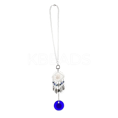 Evil Eye Alloy Lampwork Pendant Decorations LS-HJEW-M005-02C-AS-1