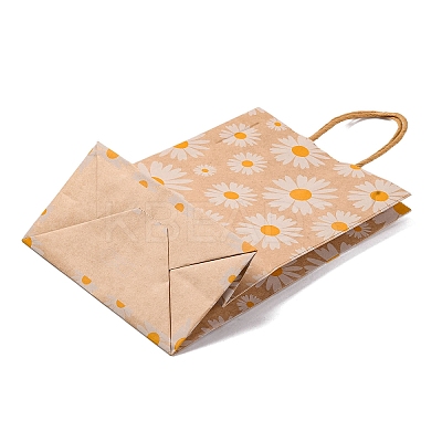Daisy Flower Paper Gift Tote Bags ABAG-Q055-01A-1