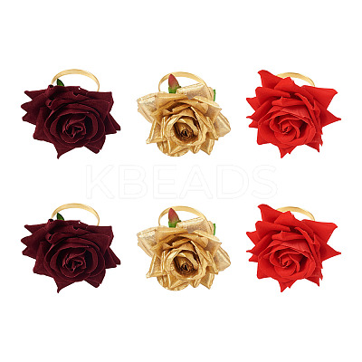 6Pcs 3 Style Alloy Rope Napkin Rings AJEW-EL0001-01-1
