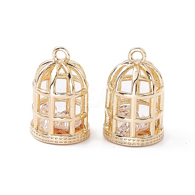 Brass Micro Pave Cubic Zirconia Pendants X-ZIRC-P100-01G-1