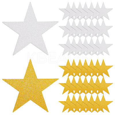 80Pcs 2 Colors Paper Glitter Star Wall Decoration AJEW-SP0001-12-1