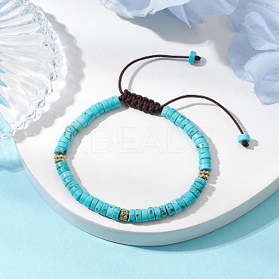 Natural Howlite Braided Bead Bracelets BJEW-JB11114-01-1