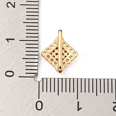 Rhombus Brass Pave Clear Cubic Zirconia Mutil-Strand Links LS-ZIRC-R021-01E-G-1