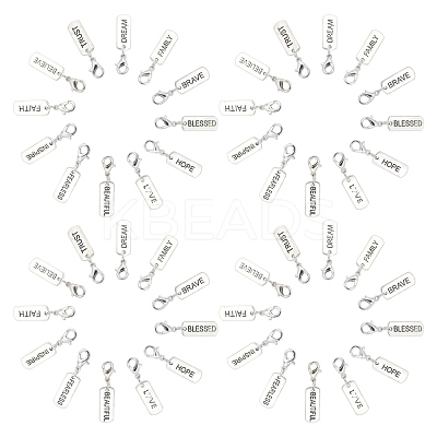 48Pcs 12 Styles Tibetan Style Alloy Rectangle Pendants TIBEP-SC0001-75AS-1