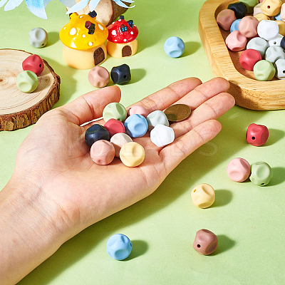 60Pcs 10 Colors Cube Food Grade Eco-Friendly Silicone Focal Beads SIL-TA0001-54A-1