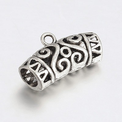 DIY Scarf Pendant Tibetan Style Alloy Tube Bails PALLOY-J504-06AS-1