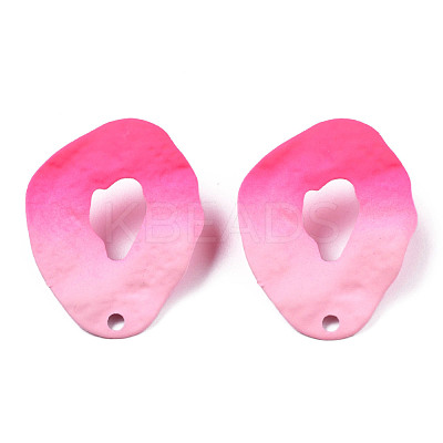 Spray Painted Iron Stud Earring Findings IFIN-N008-022D-1
