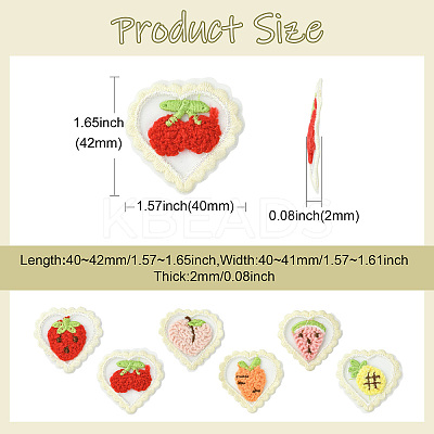 30Pcs 6 Styles Heart Computerized Embroidery Cloth Iron On/Sew On Patches DIY-CJ0003-17-1