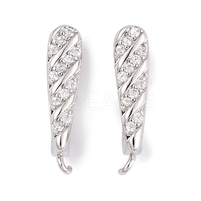 Rack Plating Brass Cubic Zirconia Hoop Earring Findings KK-S374-04P-02-1