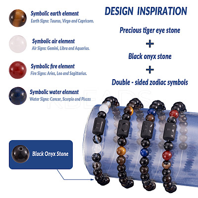 DIY Gemstone Bracelet with Constellation Making Kit DIY-KS0001-25-1