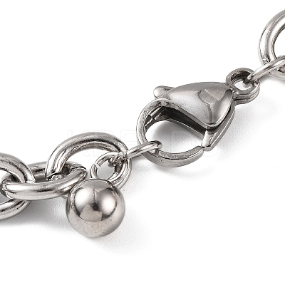 Tarnish Resistant 201 Stainless Steel Crown Charm Bracelets BJEW-B078-100P-1