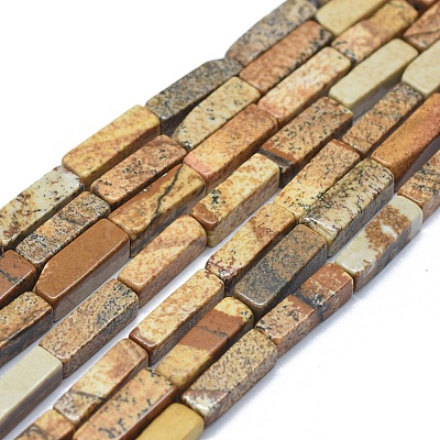 Natural Picture Jasper Beads Strands G-F631-E07-1