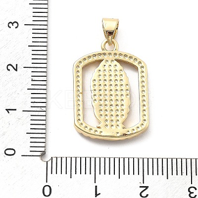 Rack Plating Brass with Cubic Zirconia Pendants KK-Q017-06E-G-1