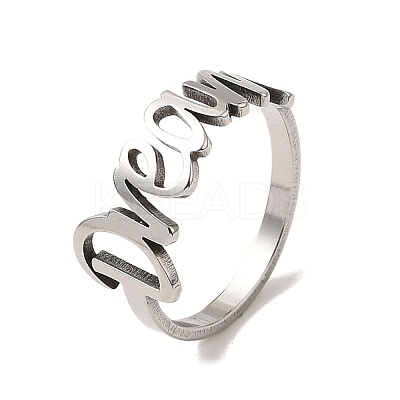 Non-Tarnish Word 201 Stainless Steel Finger Ring RJEW-Z027-01P-1