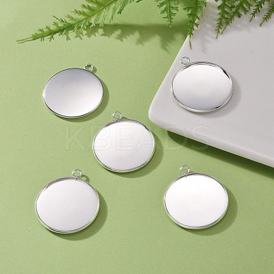 304 Stainless Steel Pendant Cabochon Settings STAS-F191-14S-I-1