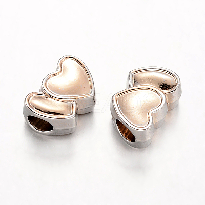 Heart Alloy European Large Hole Beads PALLOY-O065-28-1