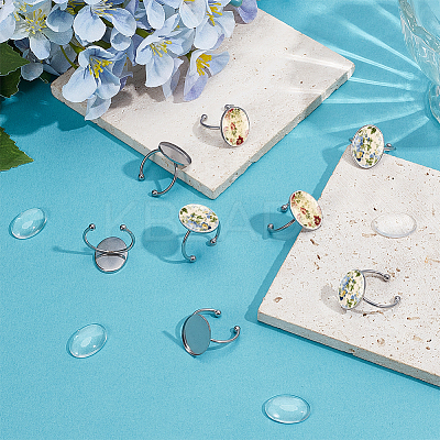 DIY Oval Cuff Ring Kits DIY-UN0008-15P-1
