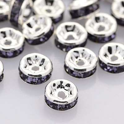 Brass Rhinestone Spacer Beads RB-A014-Z4mm-18S-NF-1