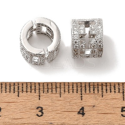 Hollow Column Brass Micro Pave Colorful Cubic Zirconia European Beads KK-C072-16P-1