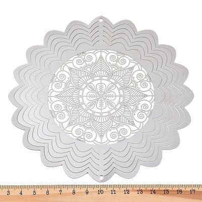 201 Stainless Steel 3D Rotating Hanging Wind Spinner STAS-B122-01P-10-1