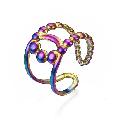 Hollow Double Line Cuff Rings RJEW-N038-016-1